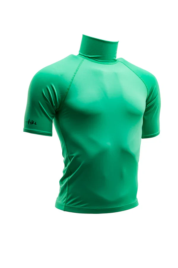 Tiki Adult Rash Vest Short Sleeve With Logo Green