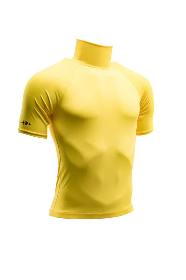 Tiki Adult Rash Vest Short Sleeve With Logo Yellow