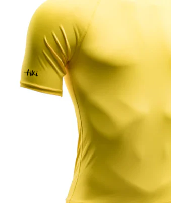 Tiki Adult Rash Vest Short Sleeve With Logo Yellow - Image 2