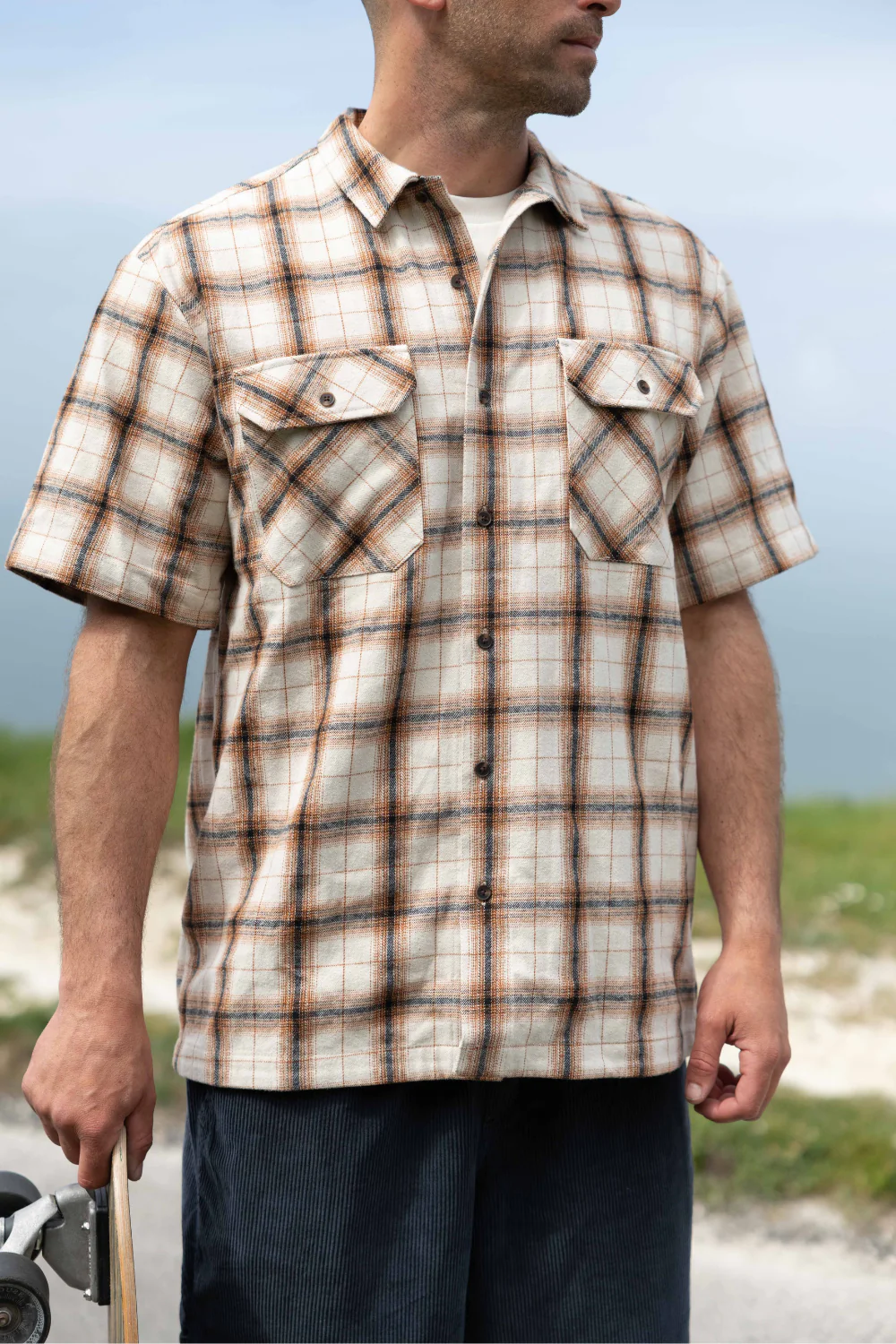 BamBooBay Checked In Mens Short Sleeve Shirt Brown Check - Image 3