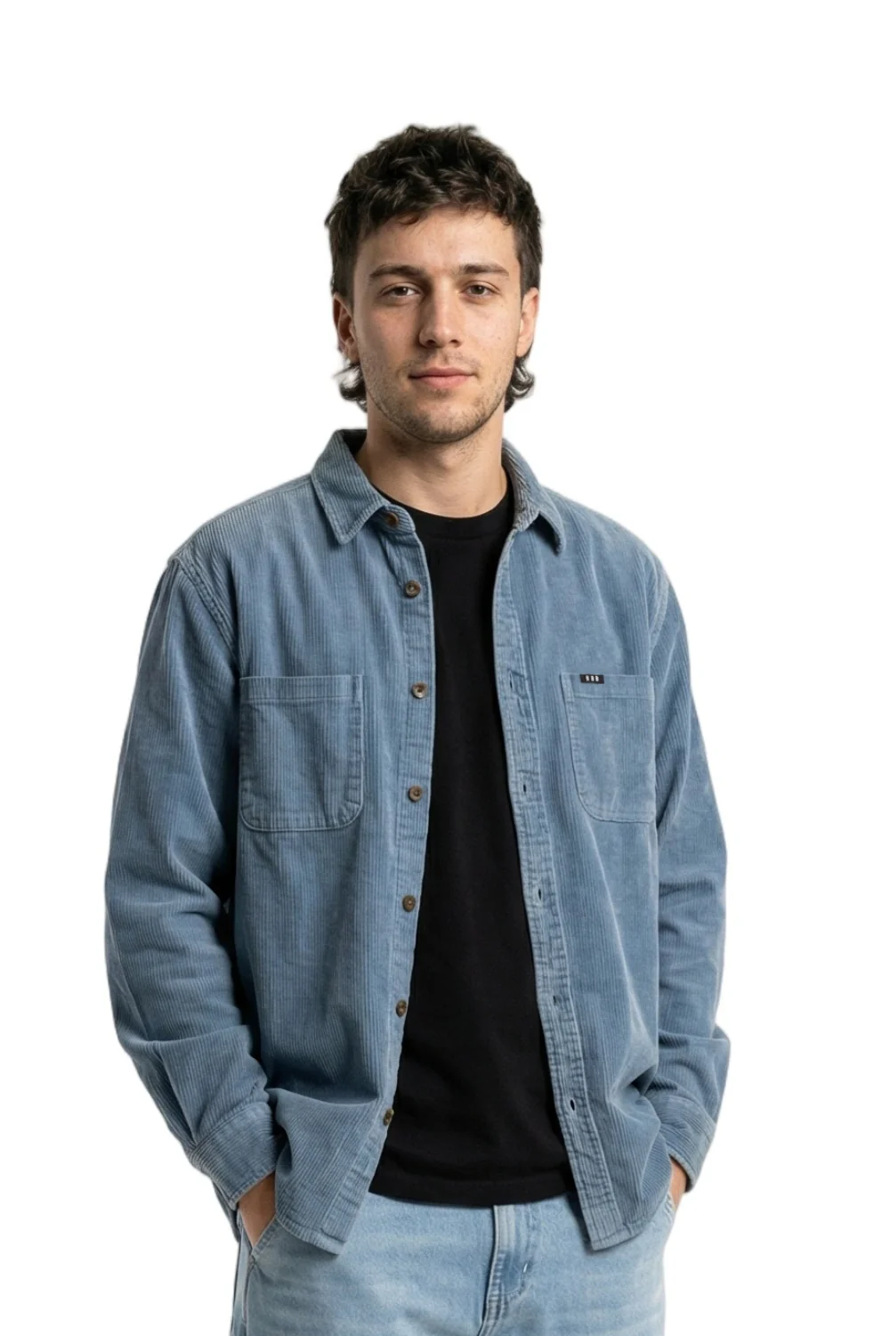BamBooBay Chill Cord Long Sleeve Shirt Blue