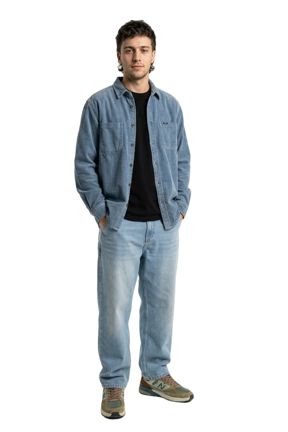 BamBooBay Chill Cord Long Sleeve Shirt Blue - Image 3