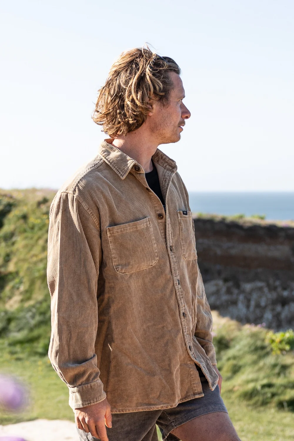 BamBooBay Chill Cord Long Sleeve Shirt Mushroom - Image 4
