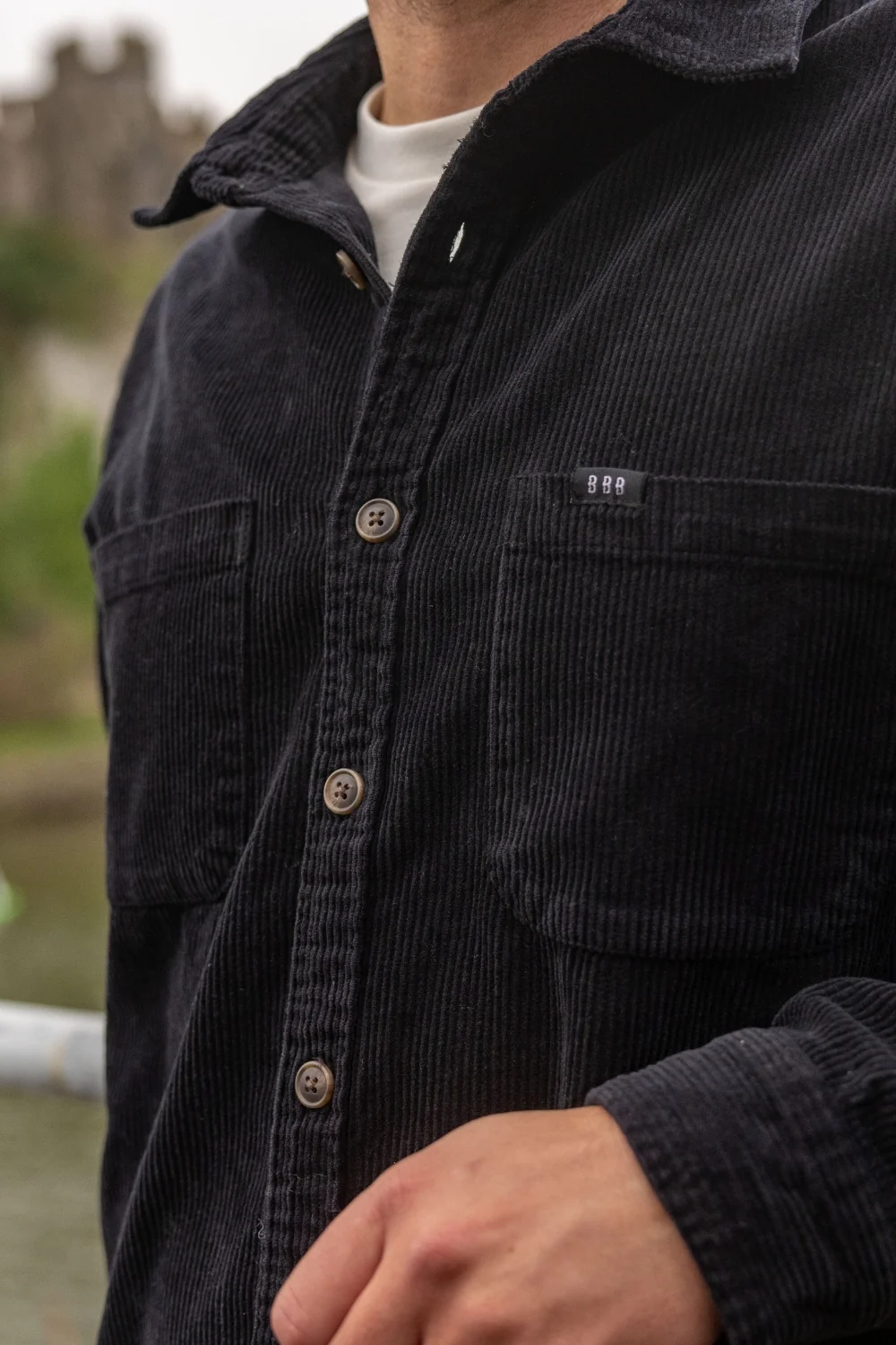 BamBooBay Chill Cord Long Sleeve Shirt Washed Black - Image 4
