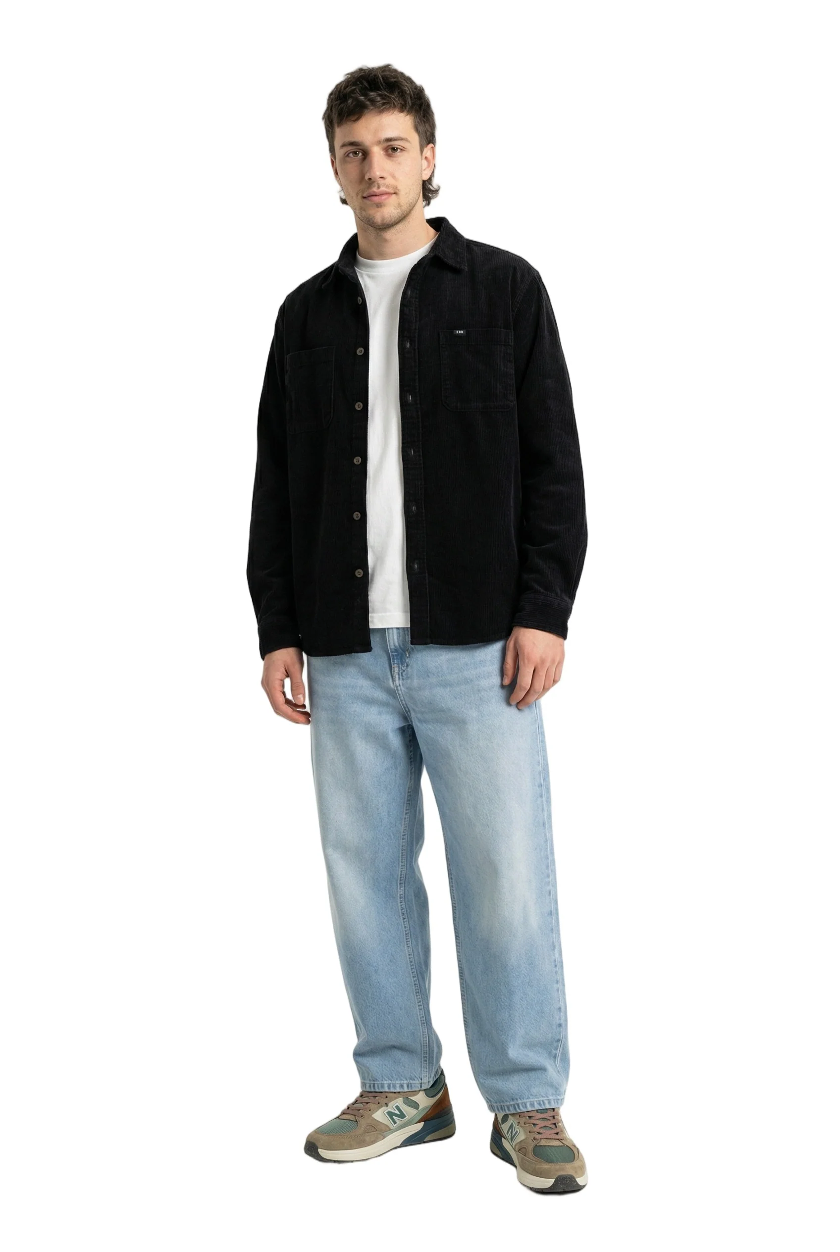 BamBooBay Chill Cord Long Sleeve Shirt Washed Black - Image 5