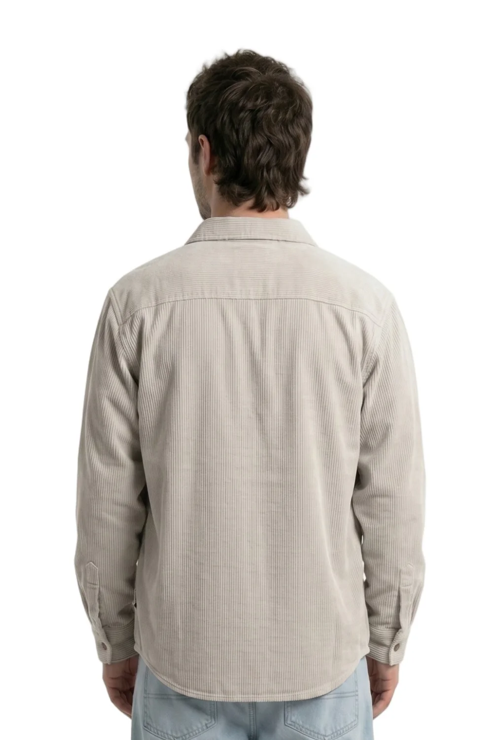 BamBooBay Chill Cord Mens Long Sleeve Shirt Marshmallow - Image 2