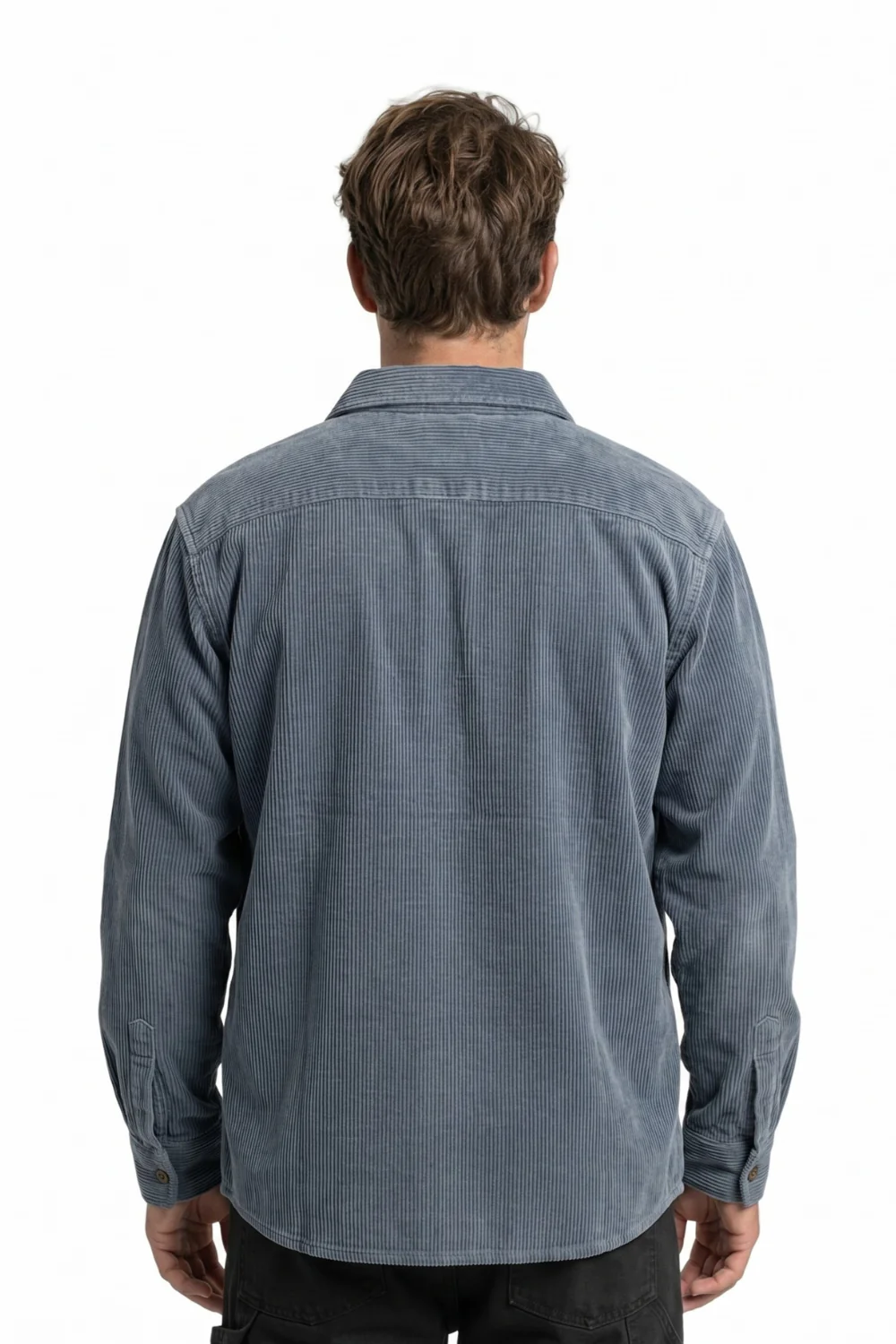 BamBooBay Chill Cord Mens Long Sleeve Shirt Navy - Image 2