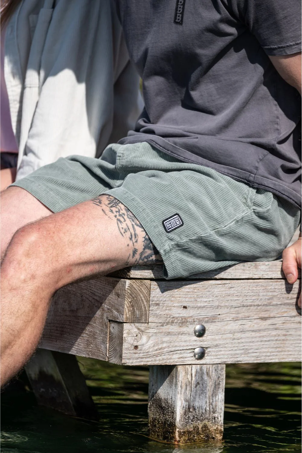 BamBooBay Chill Cord Shorts Sage Green - Image 2