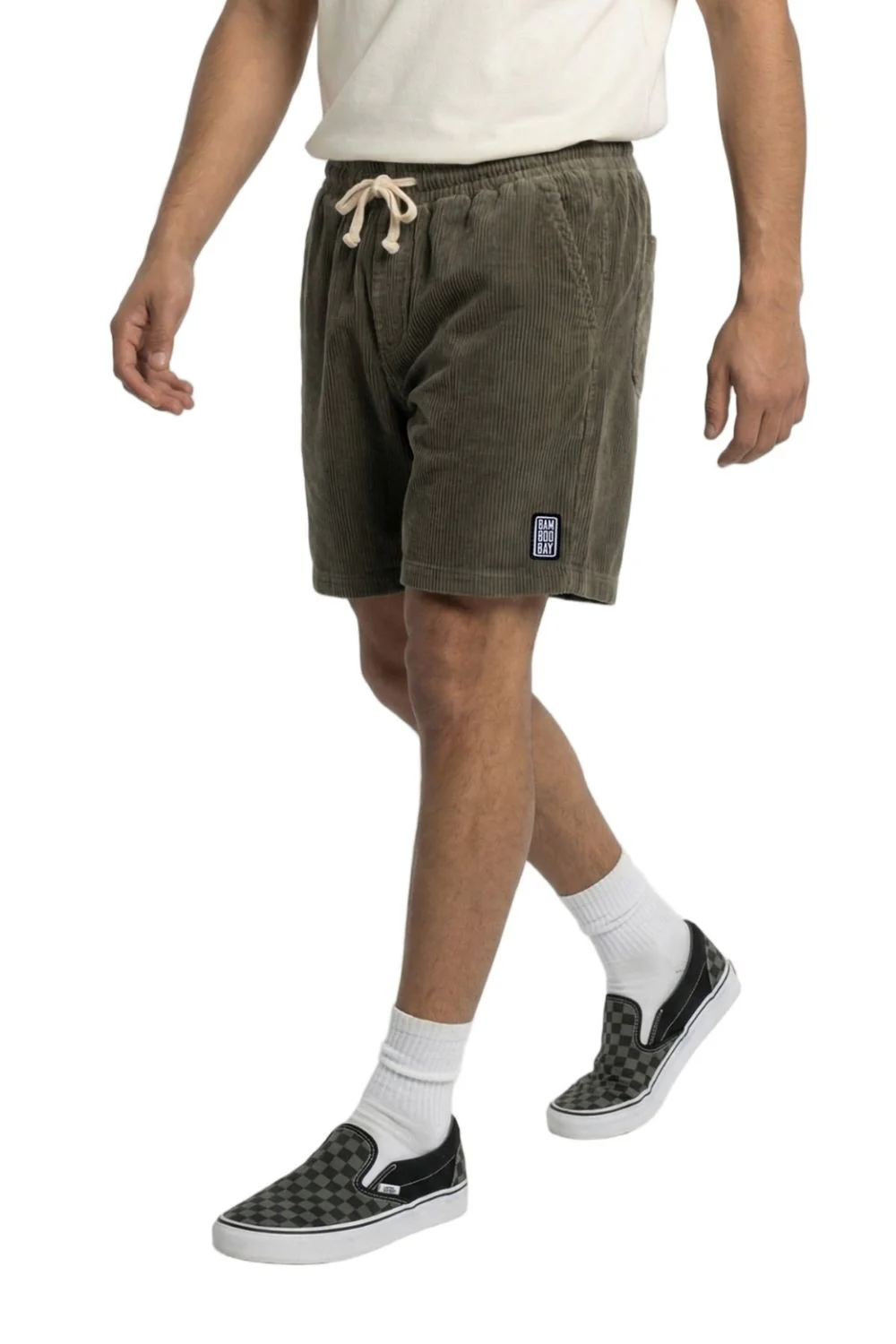BamBooBay Chill Cord Shorts Olive - Image 3