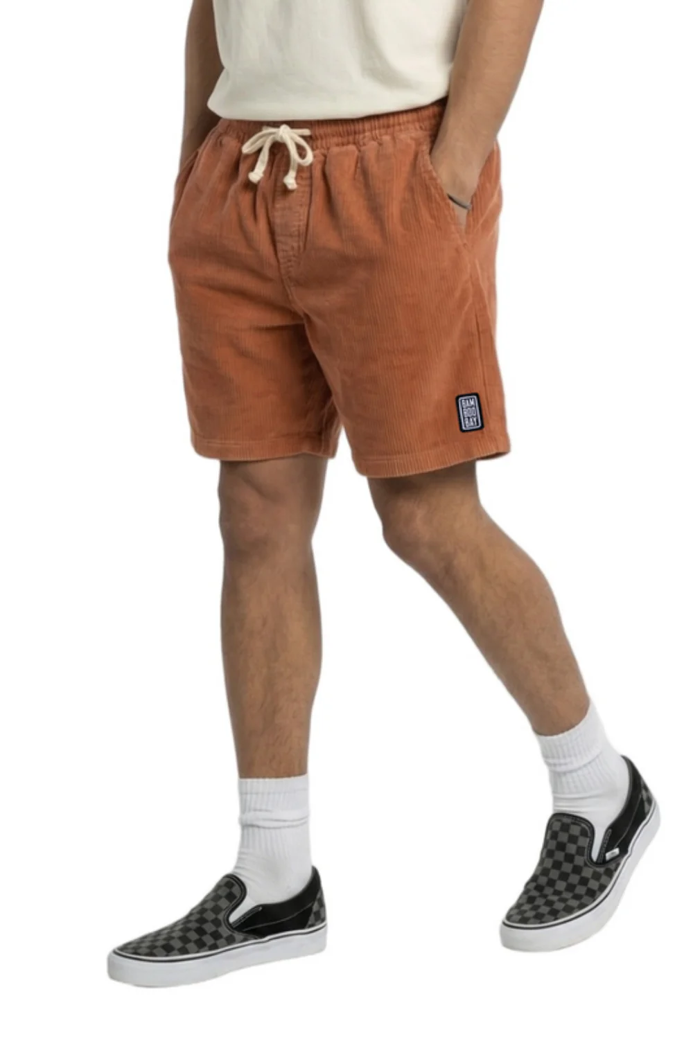 BamBooBay Chill Cord Shorts Rust - Image 4