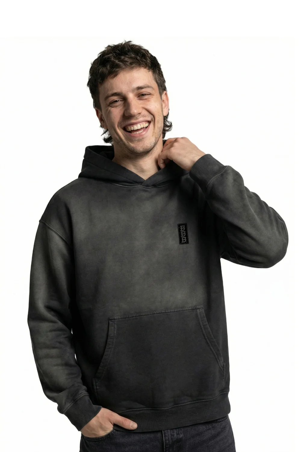 BamBooBay Hanko Stamp Mens Hoddie Shadowed Black