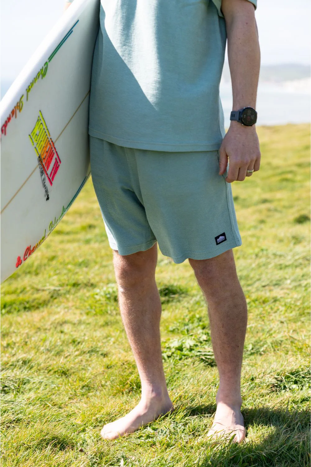 BamBooBay Lazy Terry Mens Shorts Aloe - Image 2