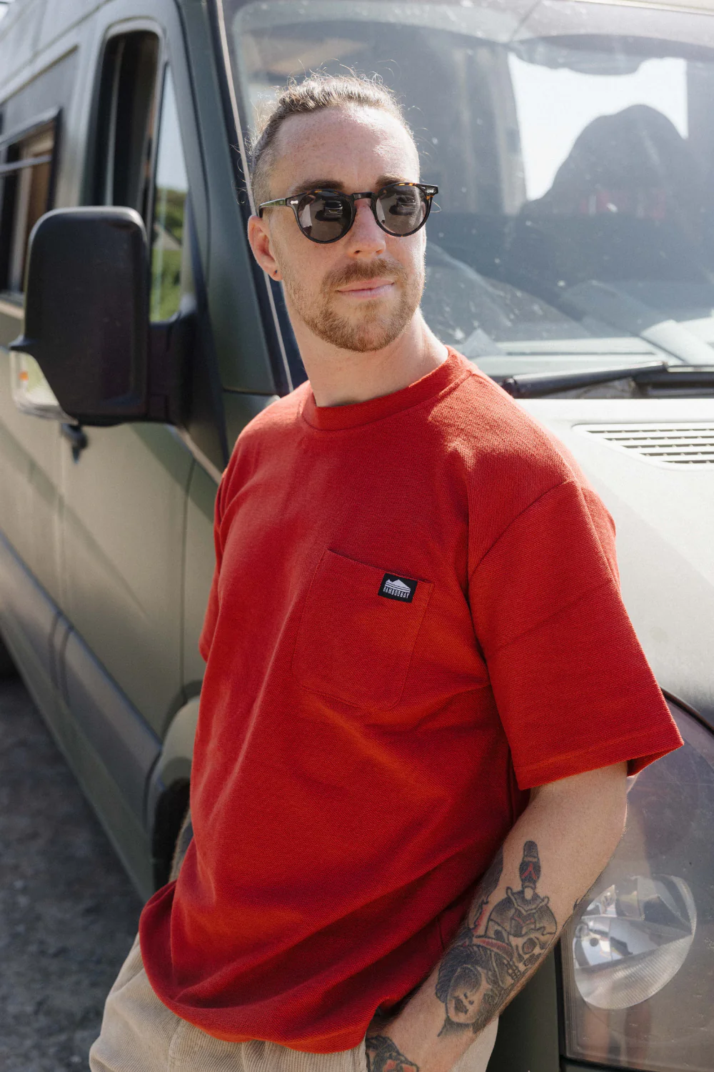 BamBooBay Lazy Terry Mens T-Shirt Terracotta - Image 2