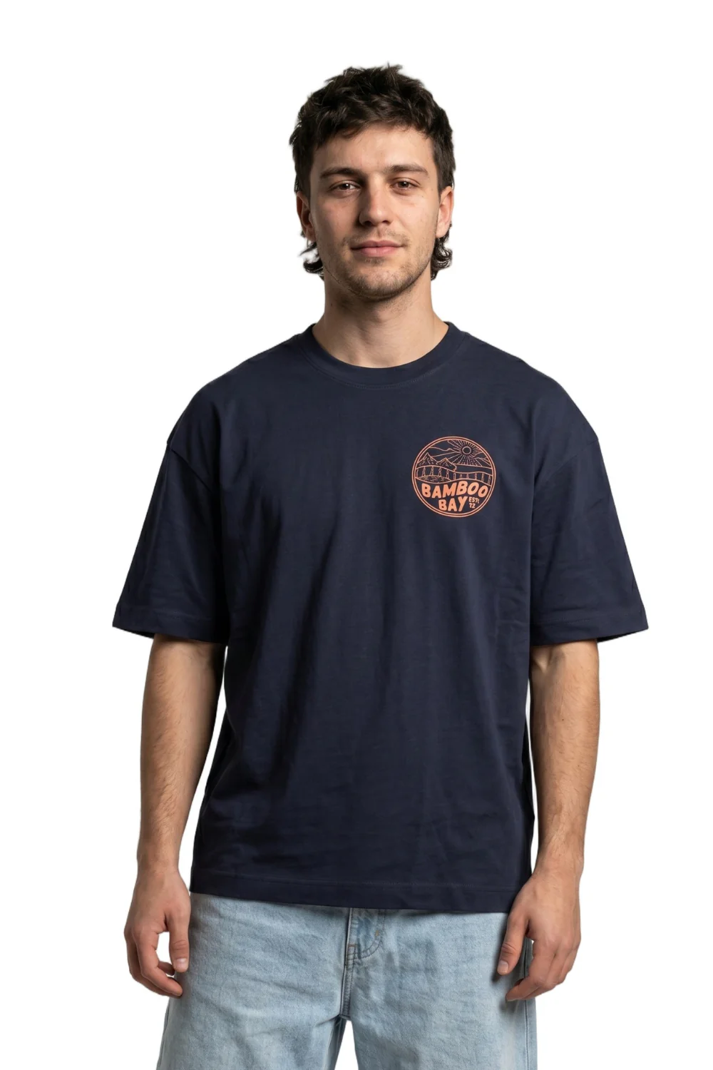 BamBooBay Mountain Badge Mens T-Shirt Navy - Image 5