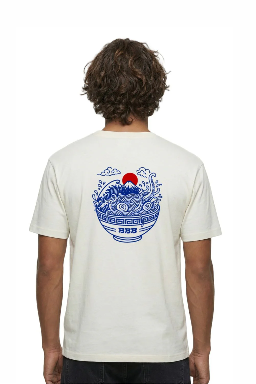 BamBooBay Ramen Mens T-Shirt Stone Wash White