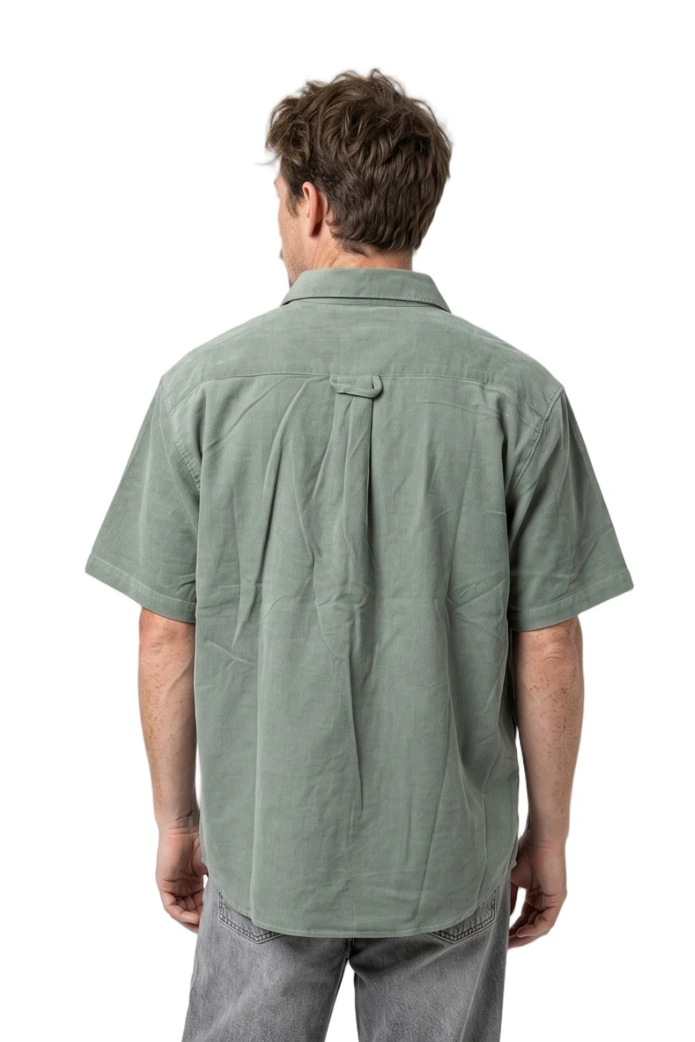 BamBooBay Script Mens Shirt Sage Green - Image 3