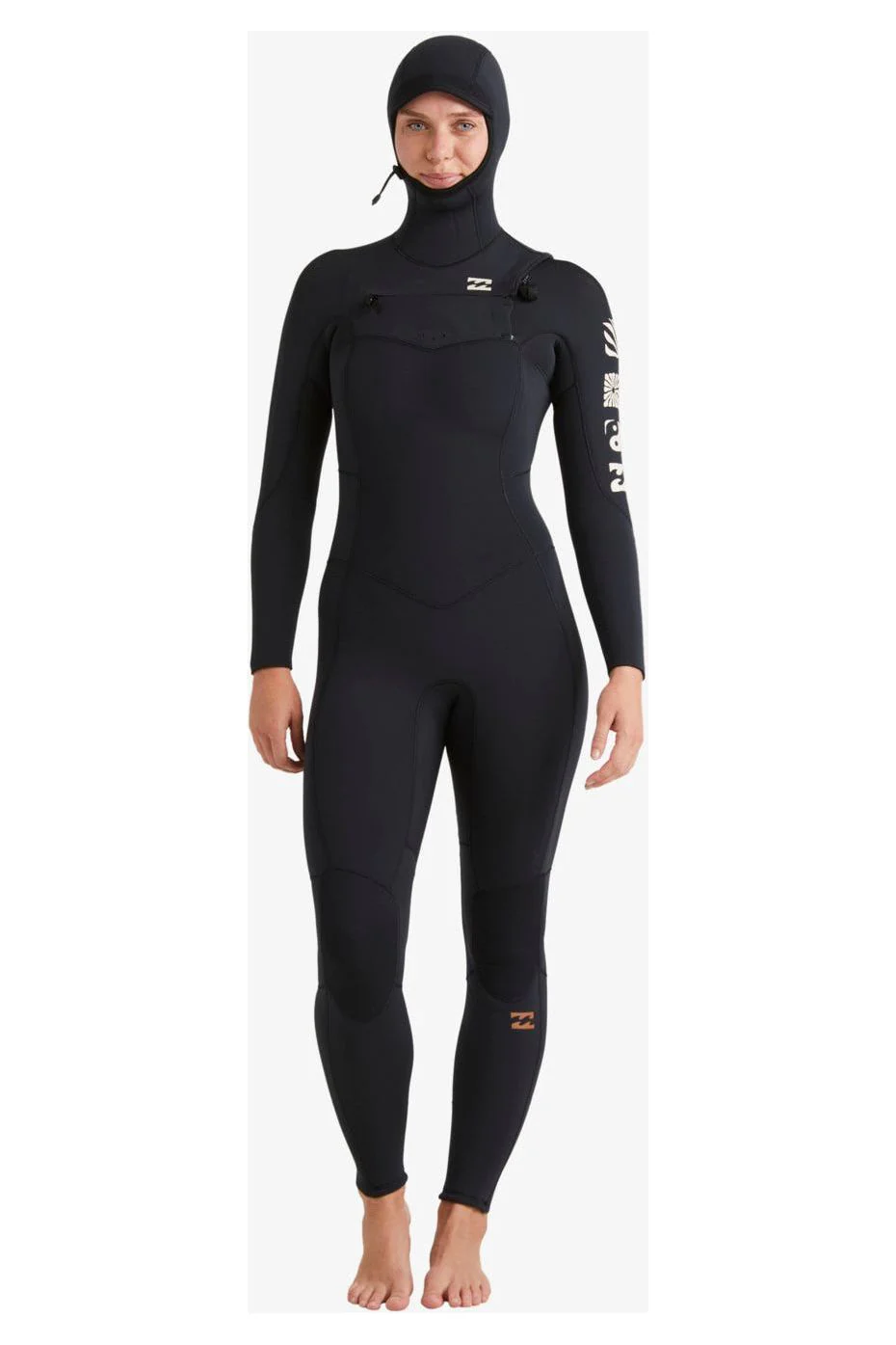 Billabong Womens 5/4 Synergy Natural Chest Zip Hooded Wetsuit Night Fall - Image 3