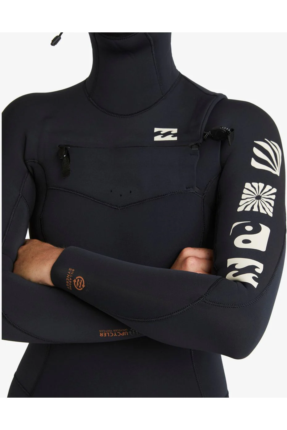 Billabong Womens 5/4 Synergy Natural Chest Zip Hooded Wetsuit Night Fall - Image 7
