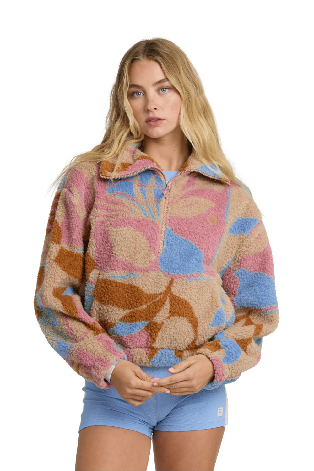 Billabong Barra Womens Half Zip Fleece Oatmeal