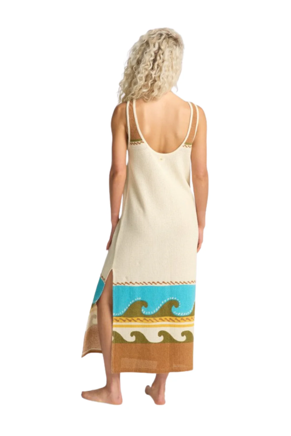Billabong Solar Babe Midi Crochet Beach Dress Caramel Cafe - Image 2