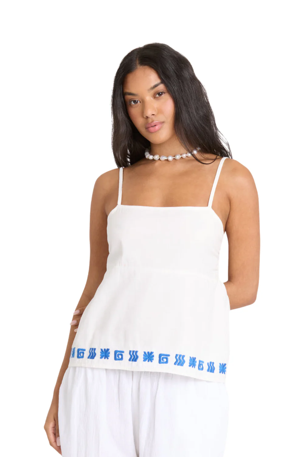 Billabong Sun Stamp Womens Woven Tank Top Salt Crystal