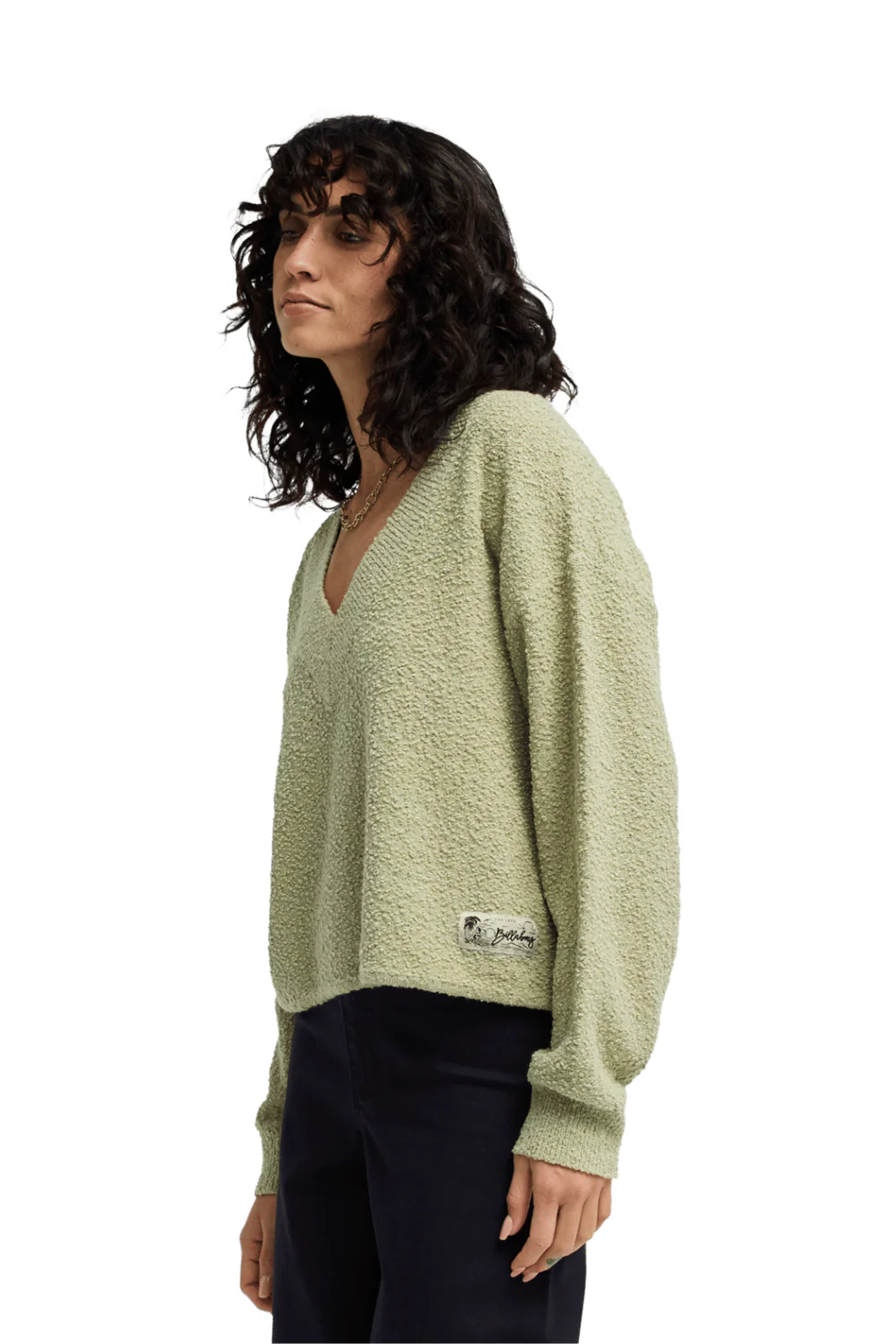 Billabong Womens Cozy Jumper Cactus Green - Image 3