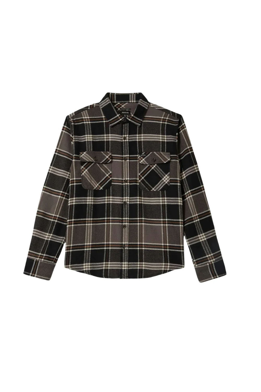 Brixton Bowery Flannel Shirt Black Charcoal Pinecone - Image 4