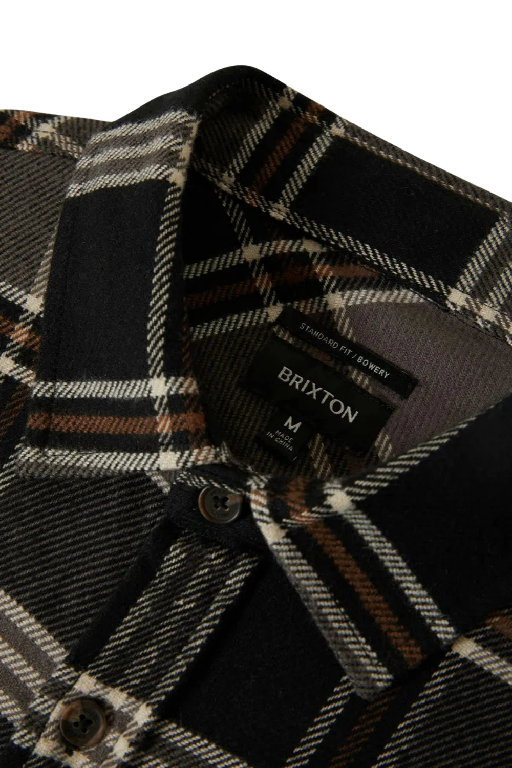 Brixton Bowery Flannel Shirt Black Charcoal Pinecone - Image 5