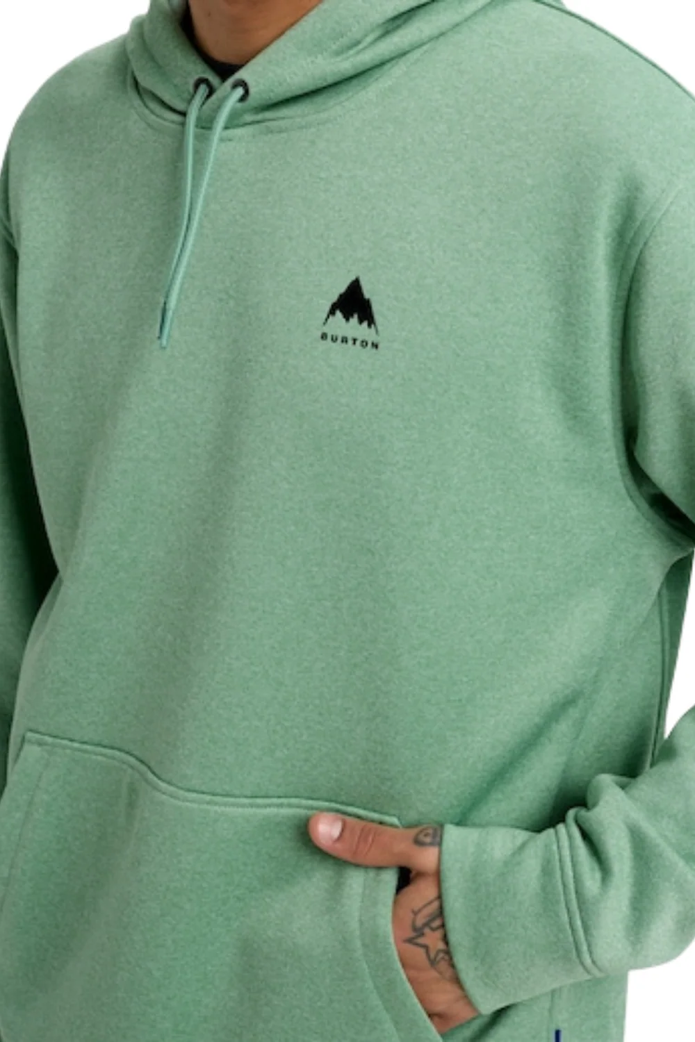Burton Mens Oak Pullover Hoodie Soft Sage Heather - Image 3