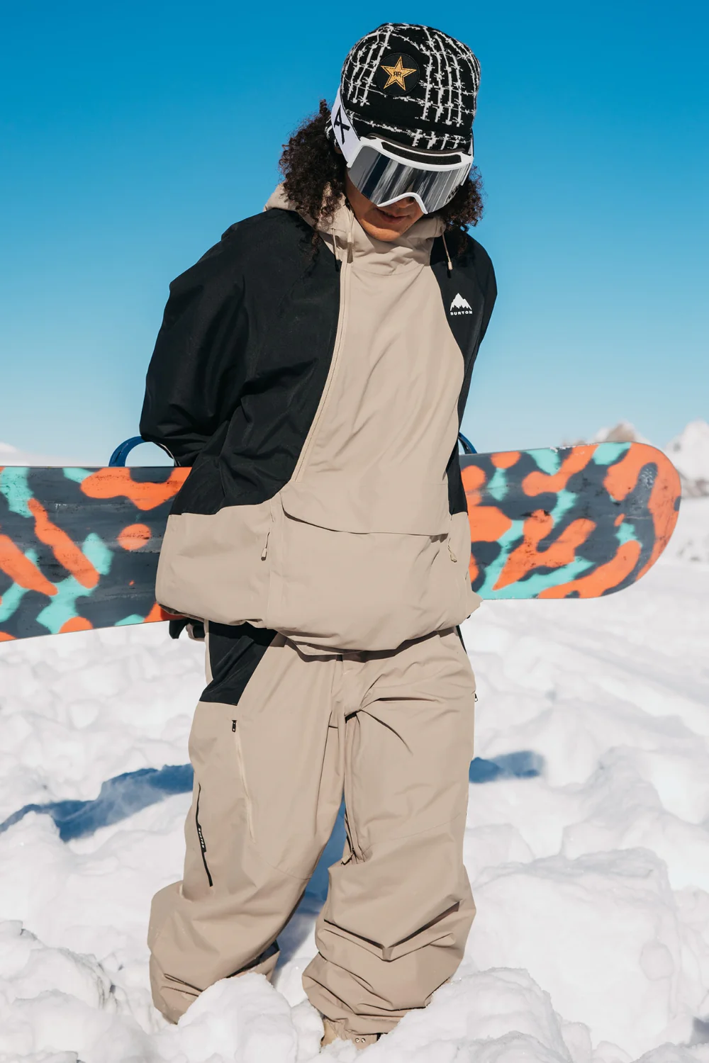 Burton Mens Reserve 2L Relaxed Snowboard Anorak Summit Taupe/True Black - Image 10