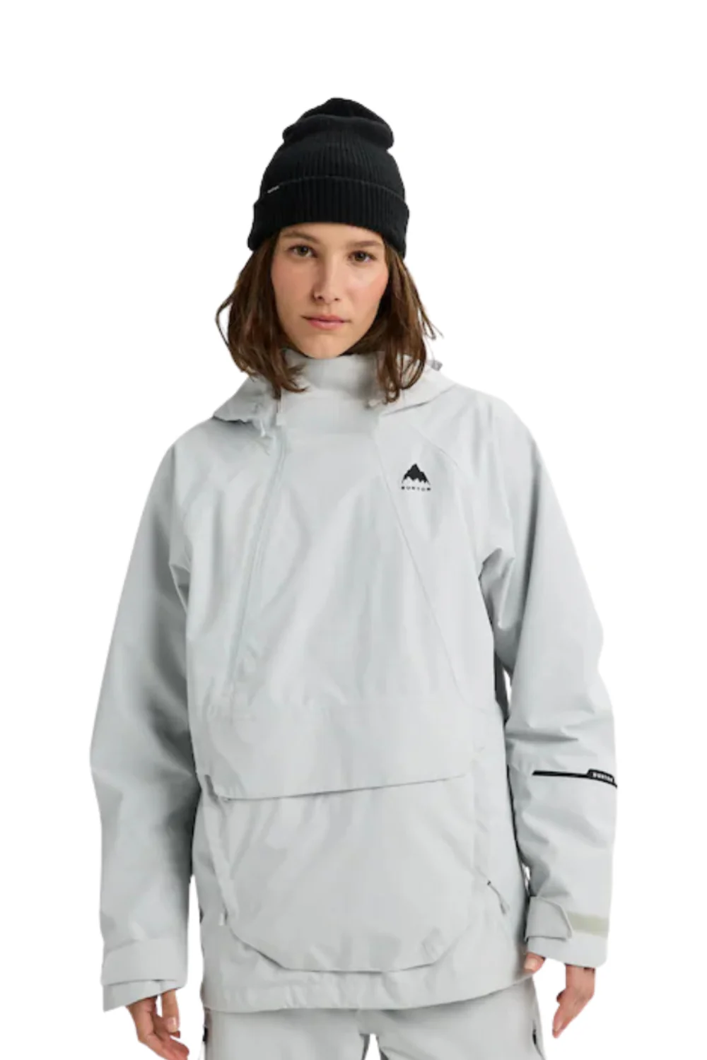 Burton Womens Reserve 2L Relaxed Snowboard Anorak Jacket Gray Cloud