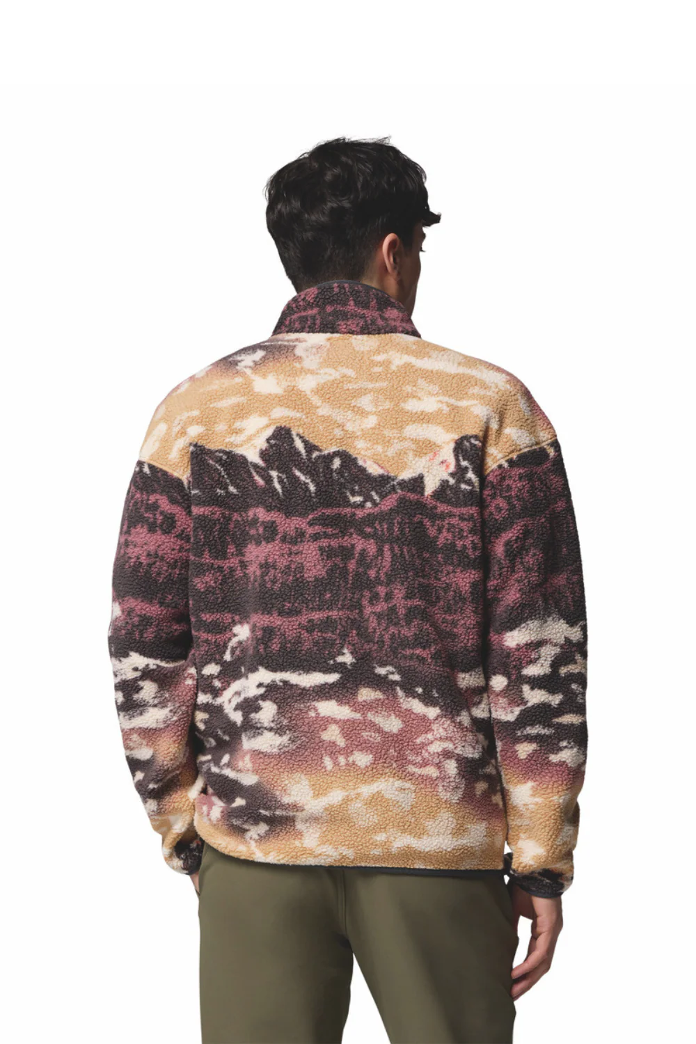 Columbia Helvetia II Mens Printed Half Snap Fleece Camel Brown Sisters - Image 2