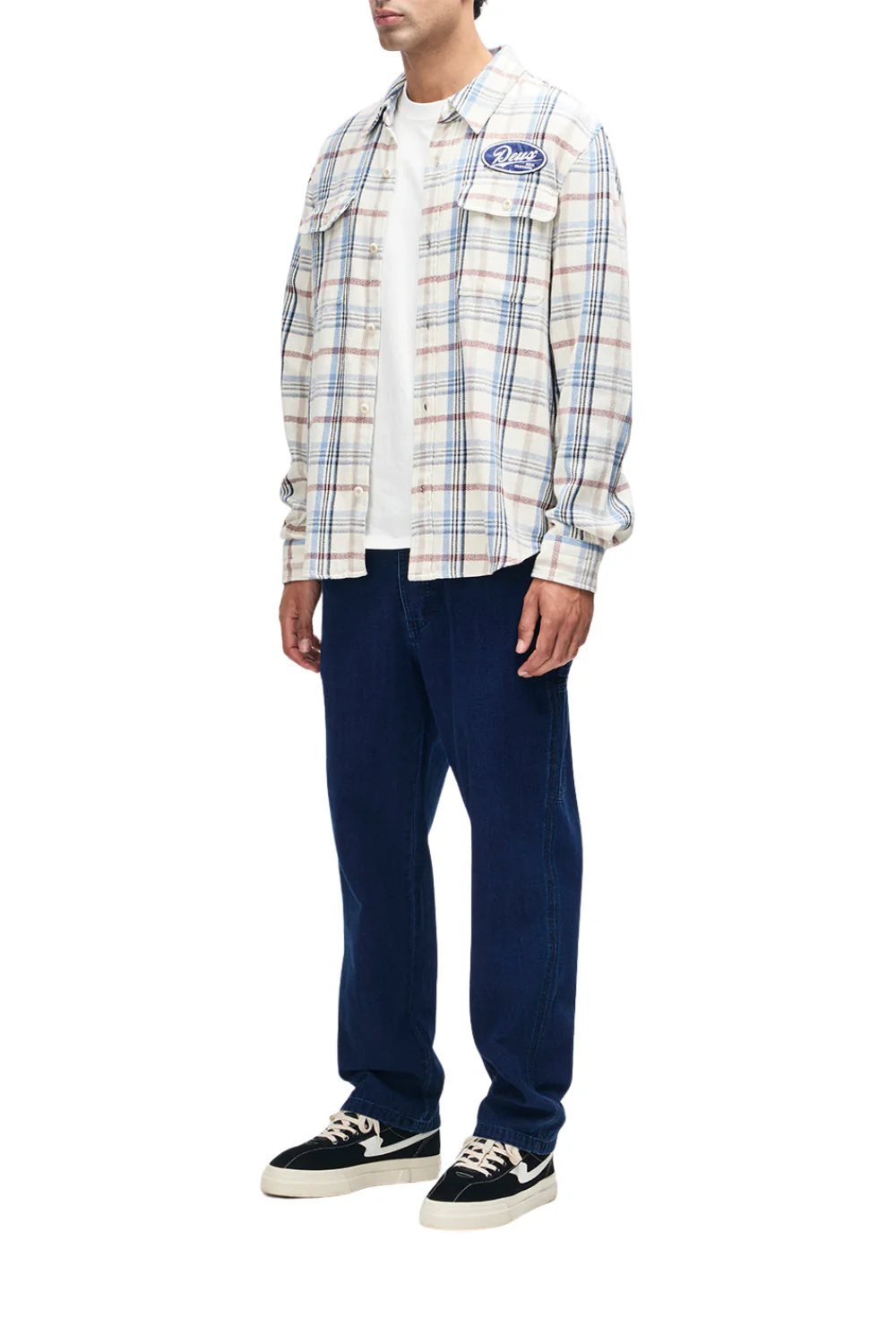 Deus Vacay Mens Check Shirt Natural Check - Image 5
