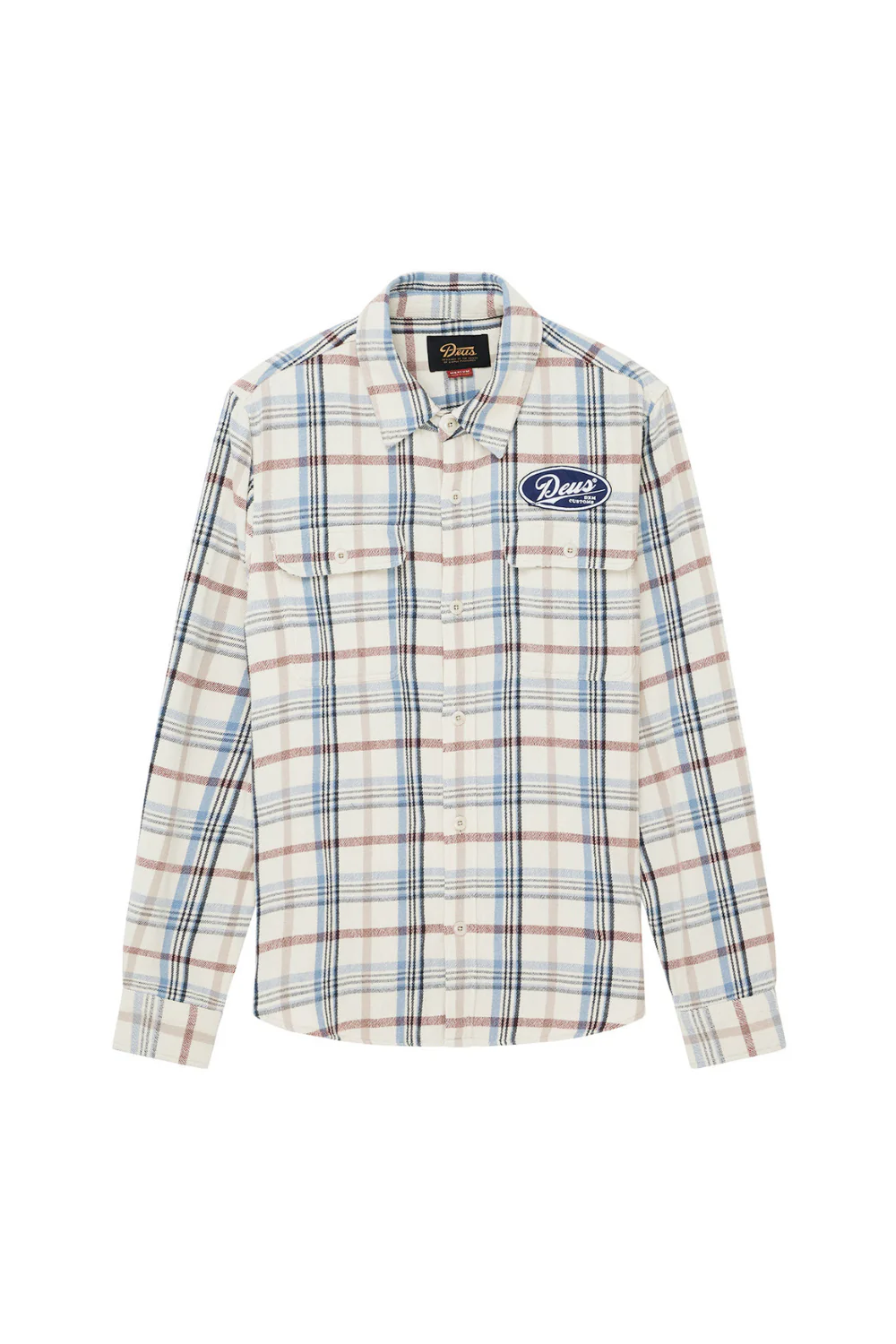 Deus Vacay Mens Check Shirt Natural Check - Image 8