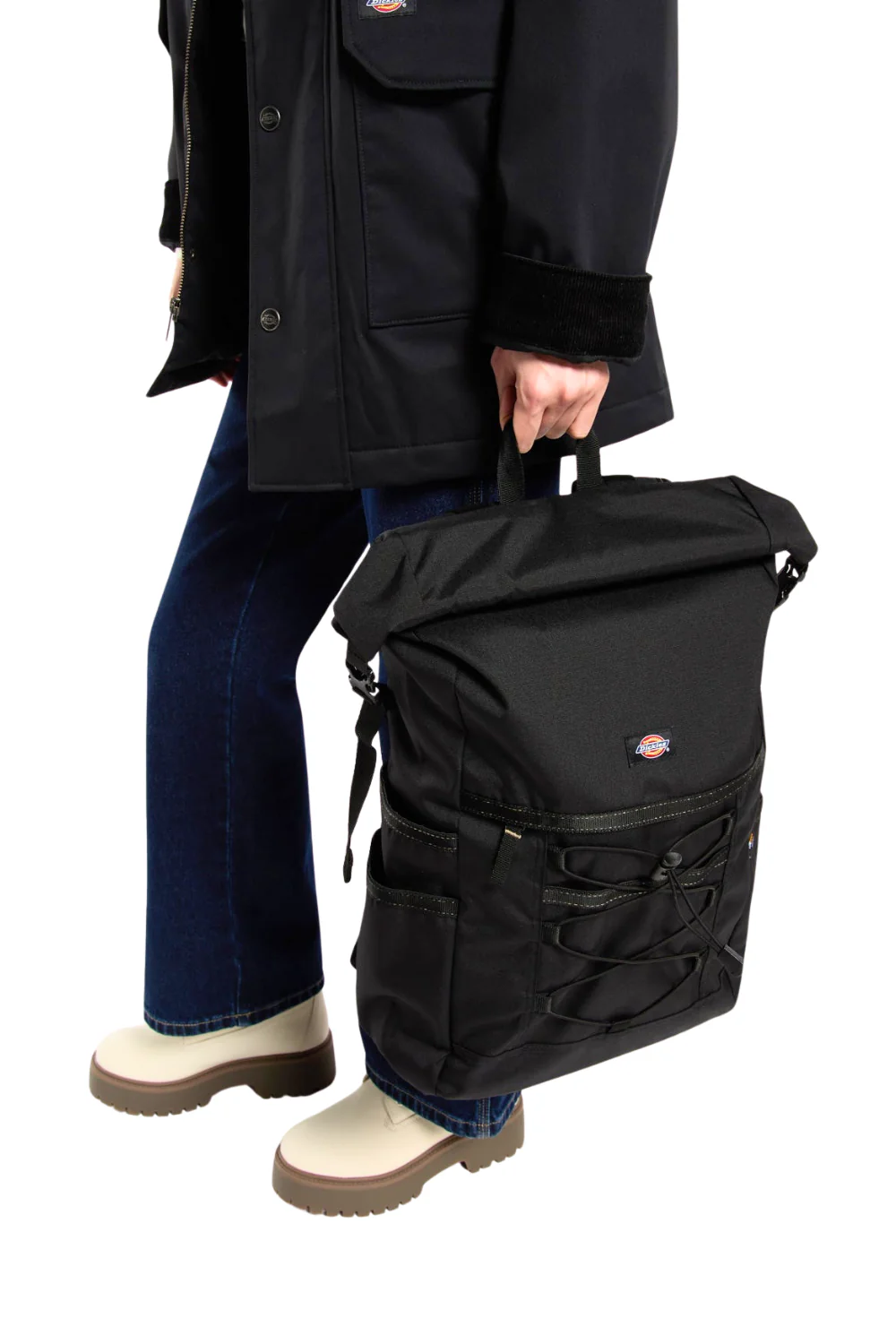 Dickies Ashville Utility Roll Top Backpack Black - Image 4