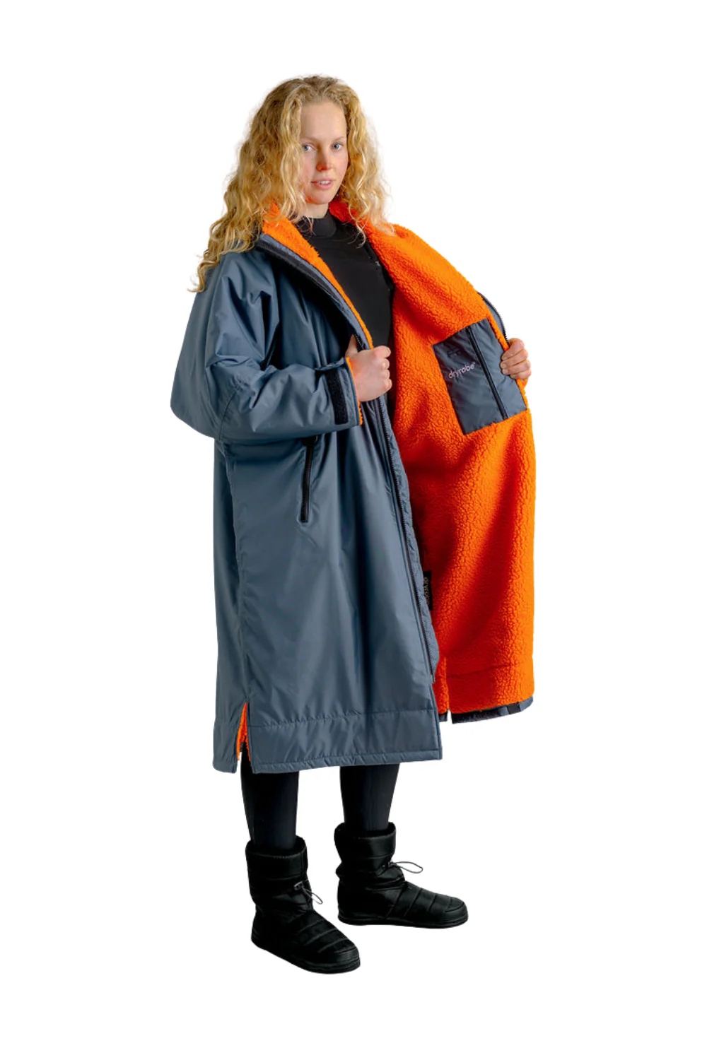 Dryrobe Advance Adult Long Sleeve Dark Grey Orange - Image 2