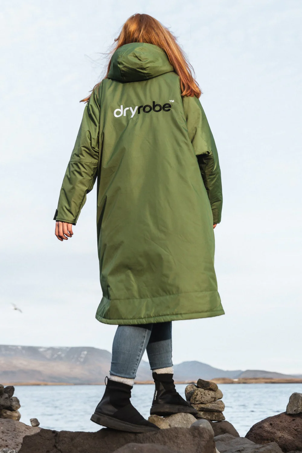 Dryrobe Advance Long Sleeve Changing Robe Forest Green/Black - Image 4