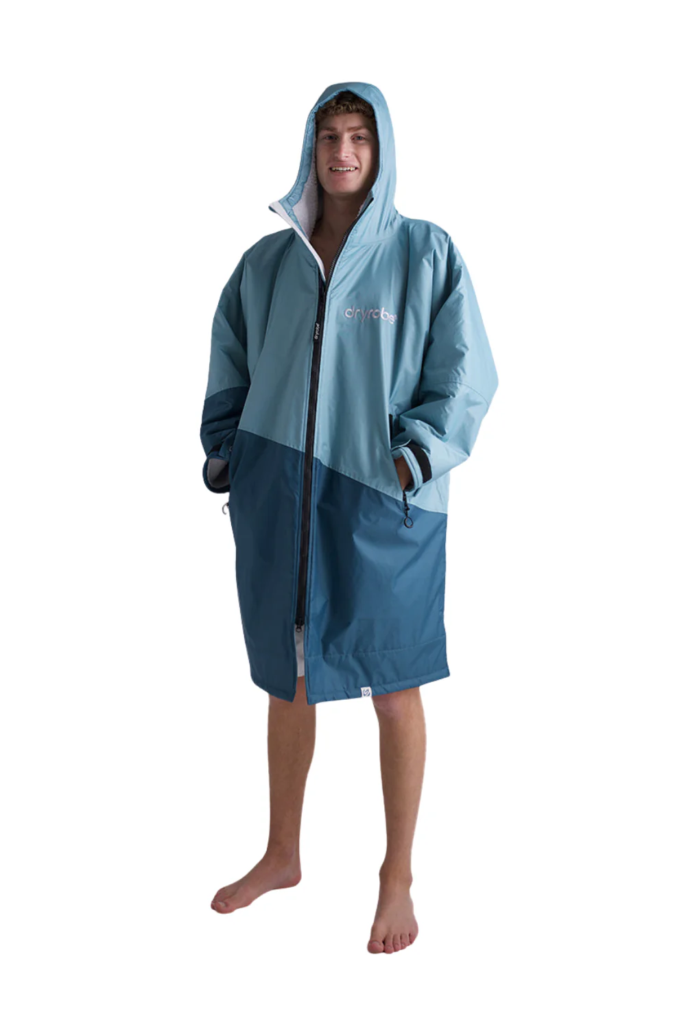Dryrobe Advance Adults Long Sleeve Changing Robe Blue/Light Grey
