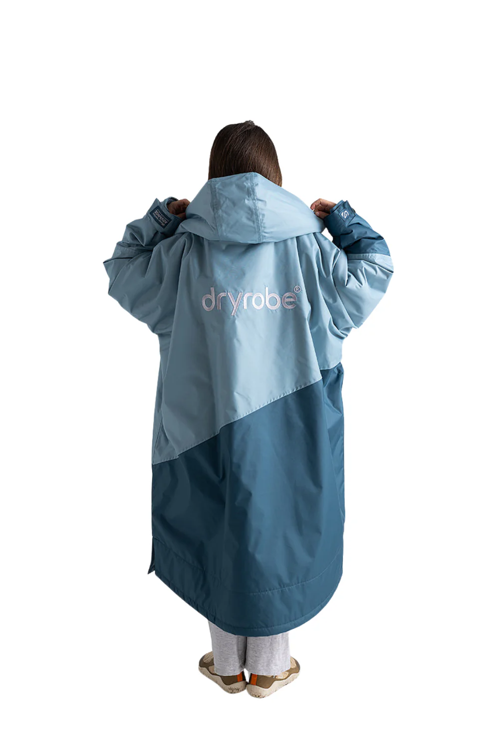 Dryrobe Advance Kids Long Sleeve Changing Robe Blue/Light Grey - Image 2