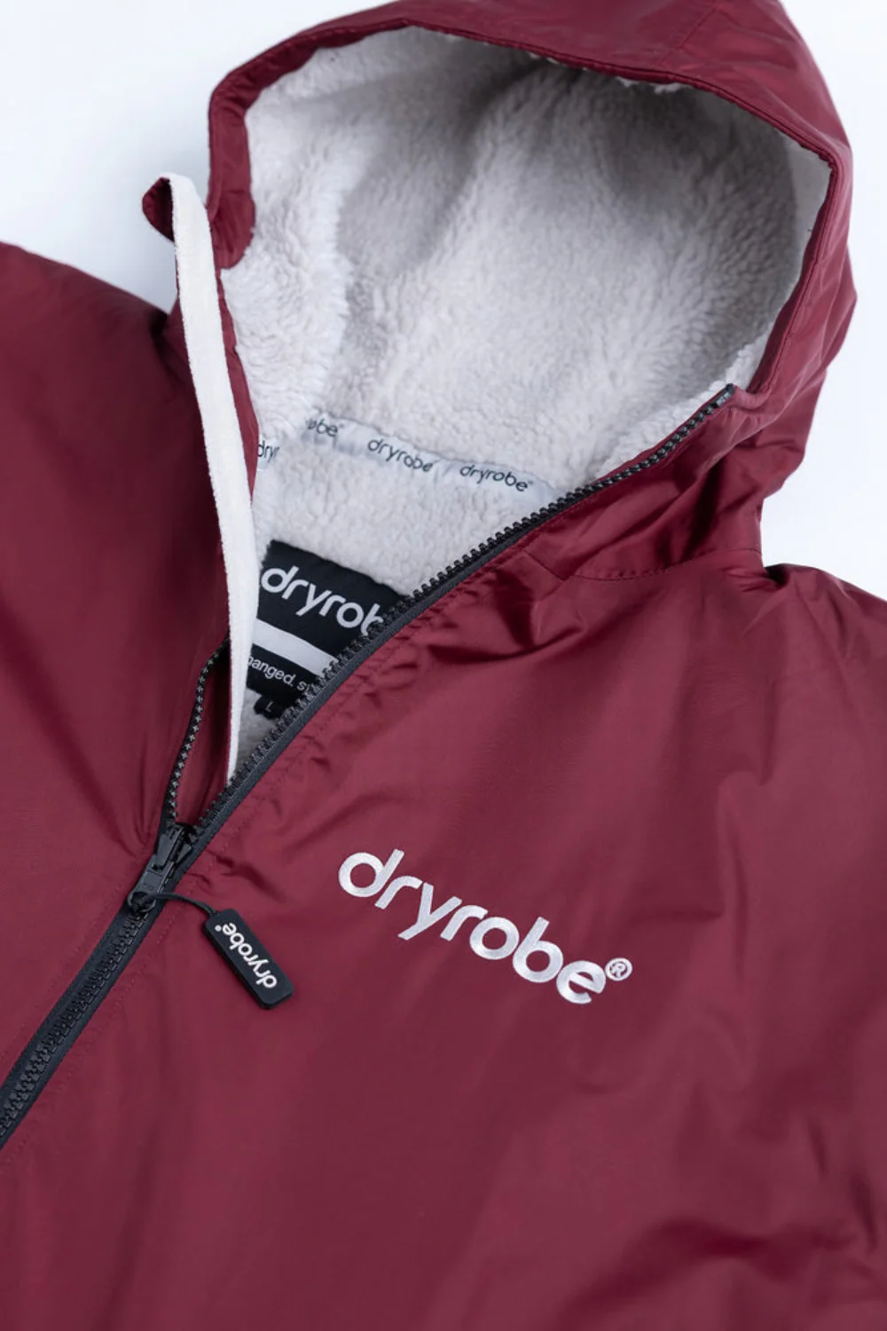 Dryrobe Adults Advance Long Sleeve Changing Robe Burgundy/Grey - Image 5