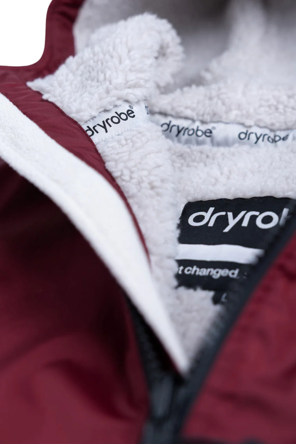 Dryrobe Adults Advance Long Sleeve Changing Robe Burgundy/Grey - Image 7