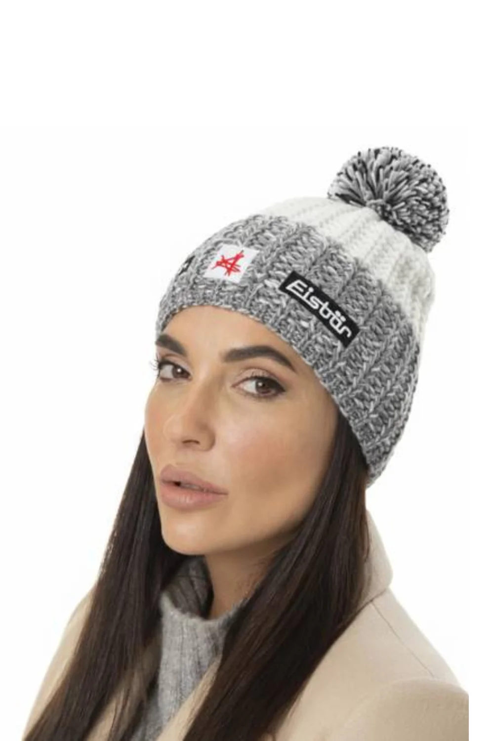 Eisbar Refocus Pompon Ski Austria Beanie Grey/White - Image 2