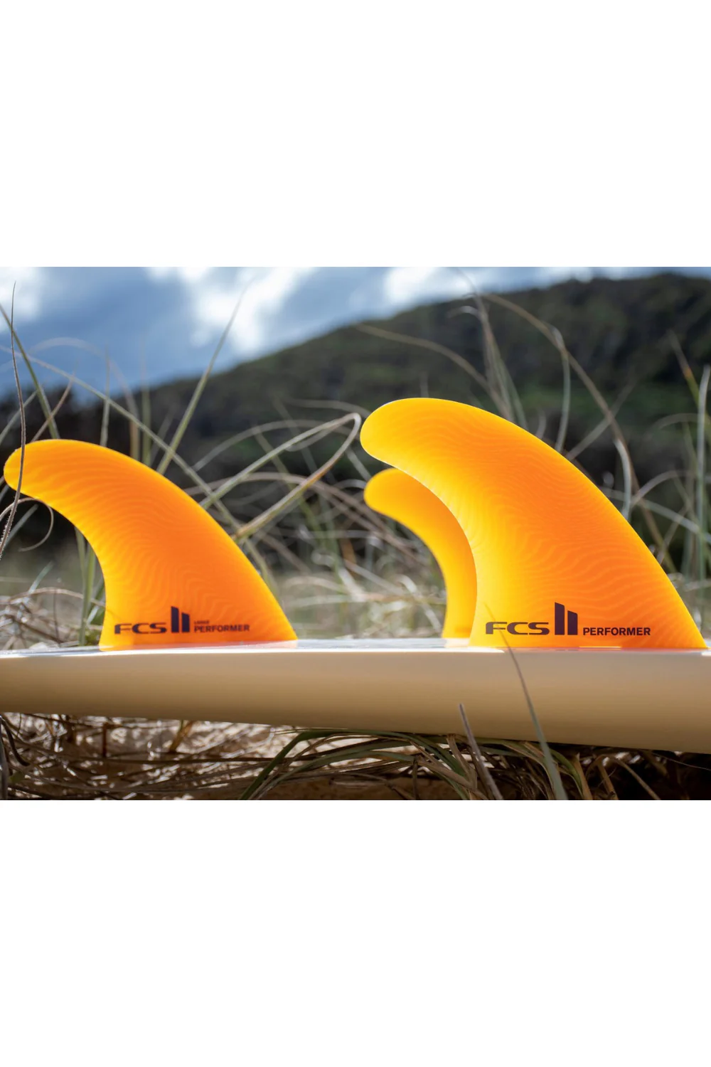 FCS II Performer Neo Glass Large Surfboard Tri Fins Mango - Image 2