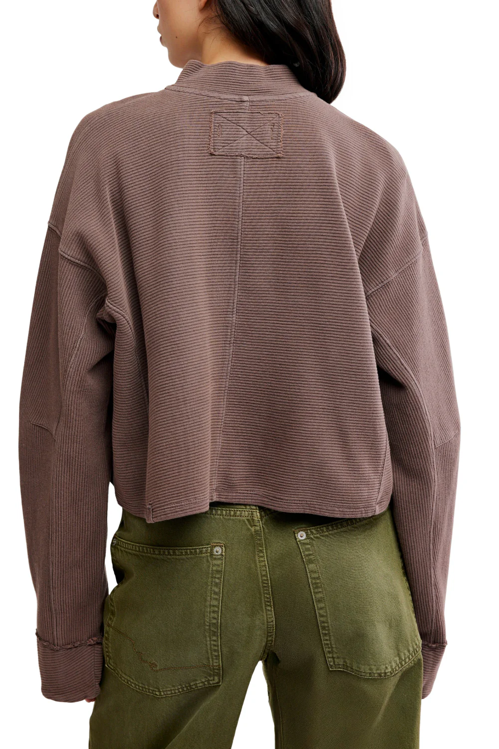 Free People Celeste Womens Quarter Zip Pullover Mochachinno - Image 2