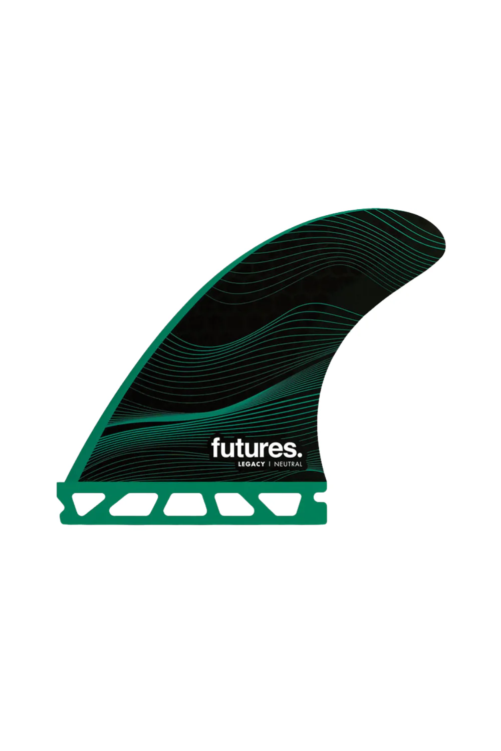 Futures F6 Legacy Series Thruster Medium Surfboard Fins Black/Green