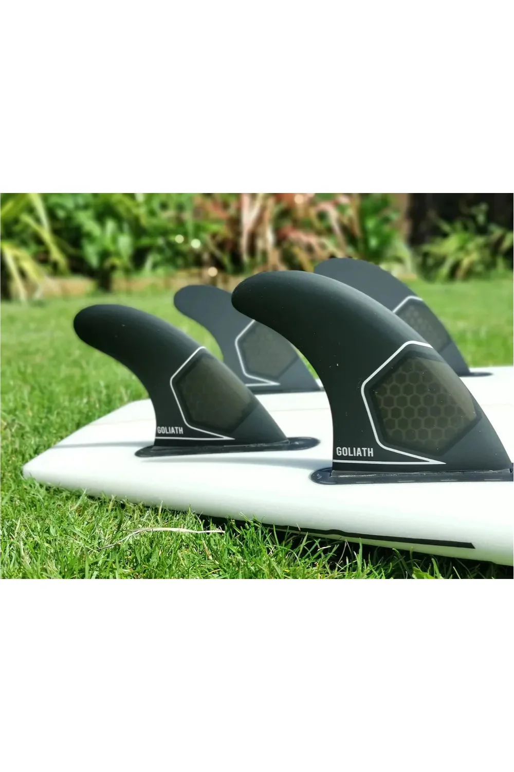 Goliath Honeycomb 5 Fin Set Single Tab (Futures compatible) Surfboard Fins Black - Image 2