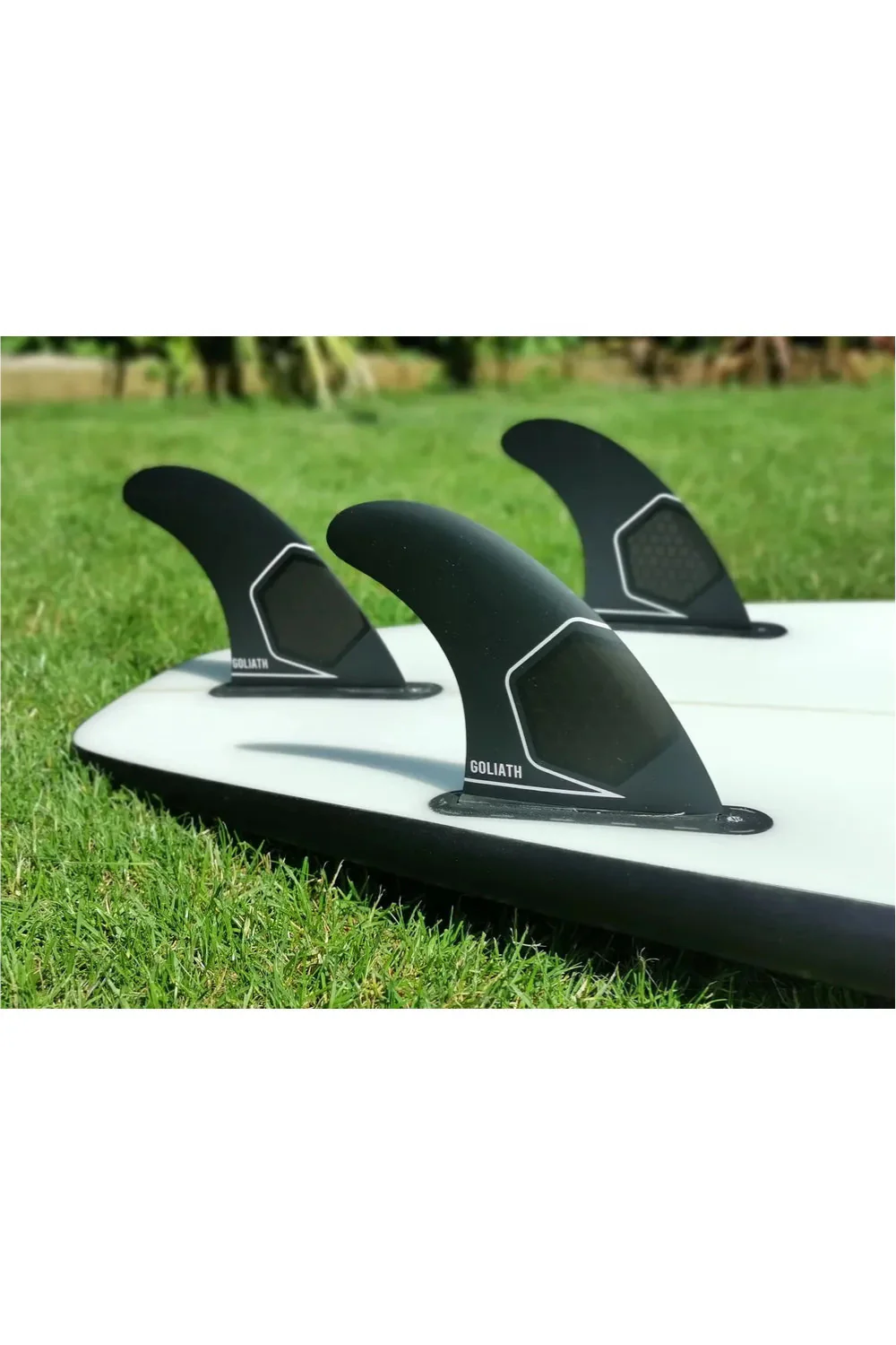 Goliath Honeycomb 5 Fin Set Single Tab (Futures compatible) Surfboard Fins Black - Image 3