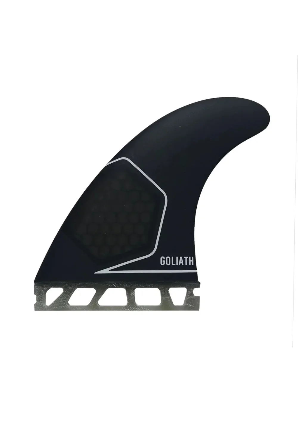 Goliath Honeycomb Thruster Set single tab (Futures compatible) Surfboard Fins Black