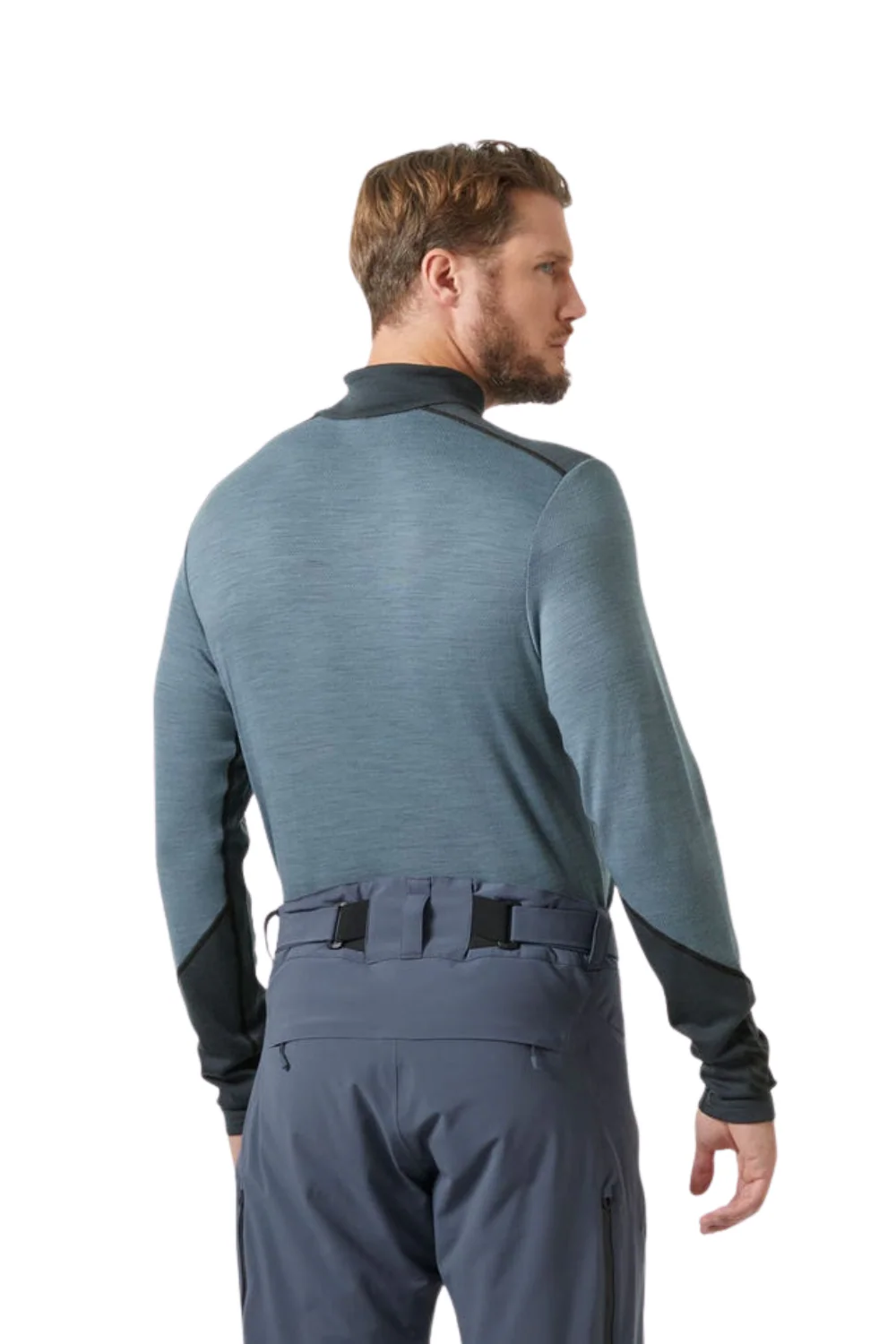 Helly Hansen Mens Lifa Merino Midweight Half Zip Base Layer Top Washed Navy - Image 2