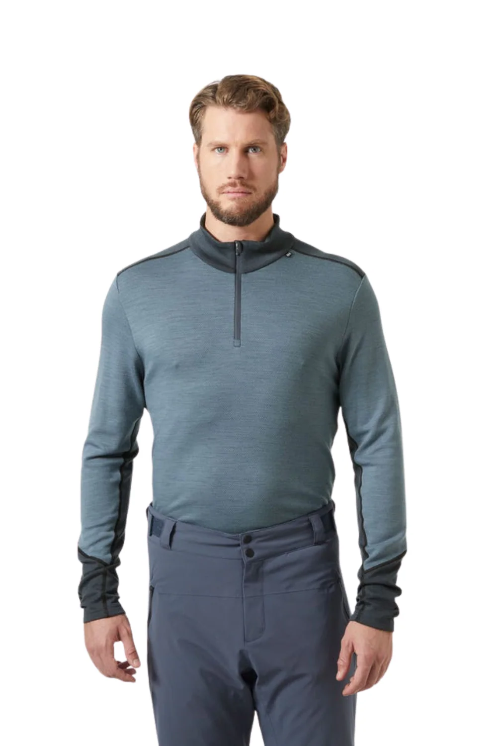 Helly Hansen Mens Lifa Merino Midweight Half Zip Base Layer Top Washed Navy - Image 6